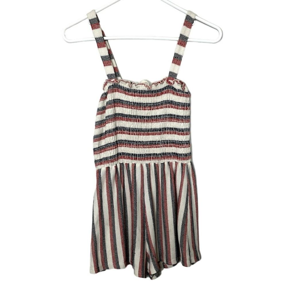 Caution to‎ the Wind Romper M Nautical Beach Vertical Stripe Anthropologie USA